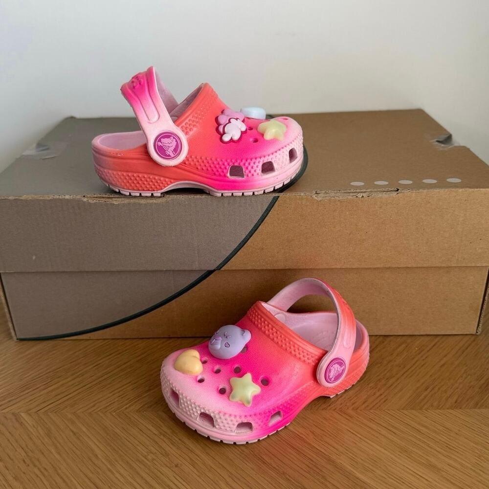 Crocs Classic Slumber Party Pink / Multicolor Toddler Sandals - SZ 4 C